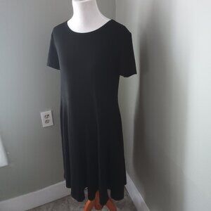 NWT Anrabess Basic Black Dress short sleeves stretchy L Large